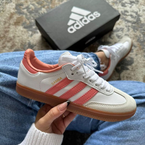 Sapatilhas Adidas Samba- Branco/Rosa